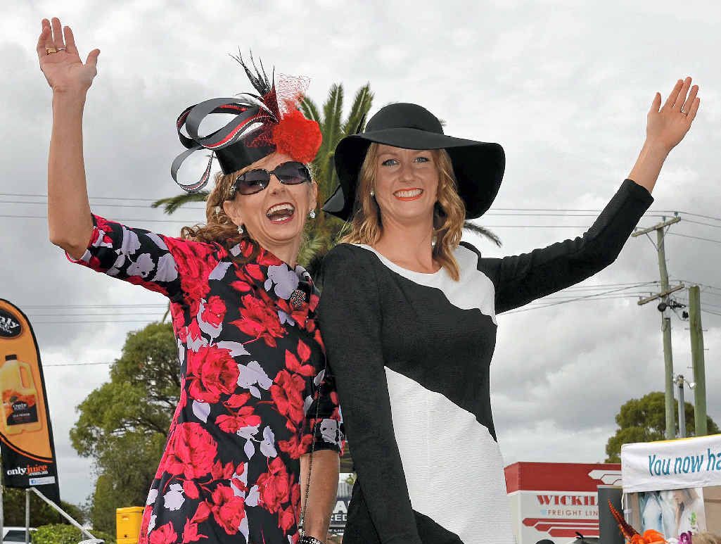 STYLE QUEENS: Fashions on the field winner Kim Zerner and runner-up Bec Rogers. STYLE QUEENS: Fashions on the field winner Kim Zerner and runner-up Bec Rogers.